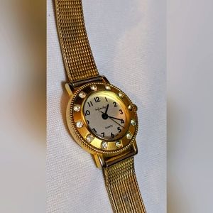VINTAGE LADIES INFINITY Gold Plated Silver Diamond Accented Watch